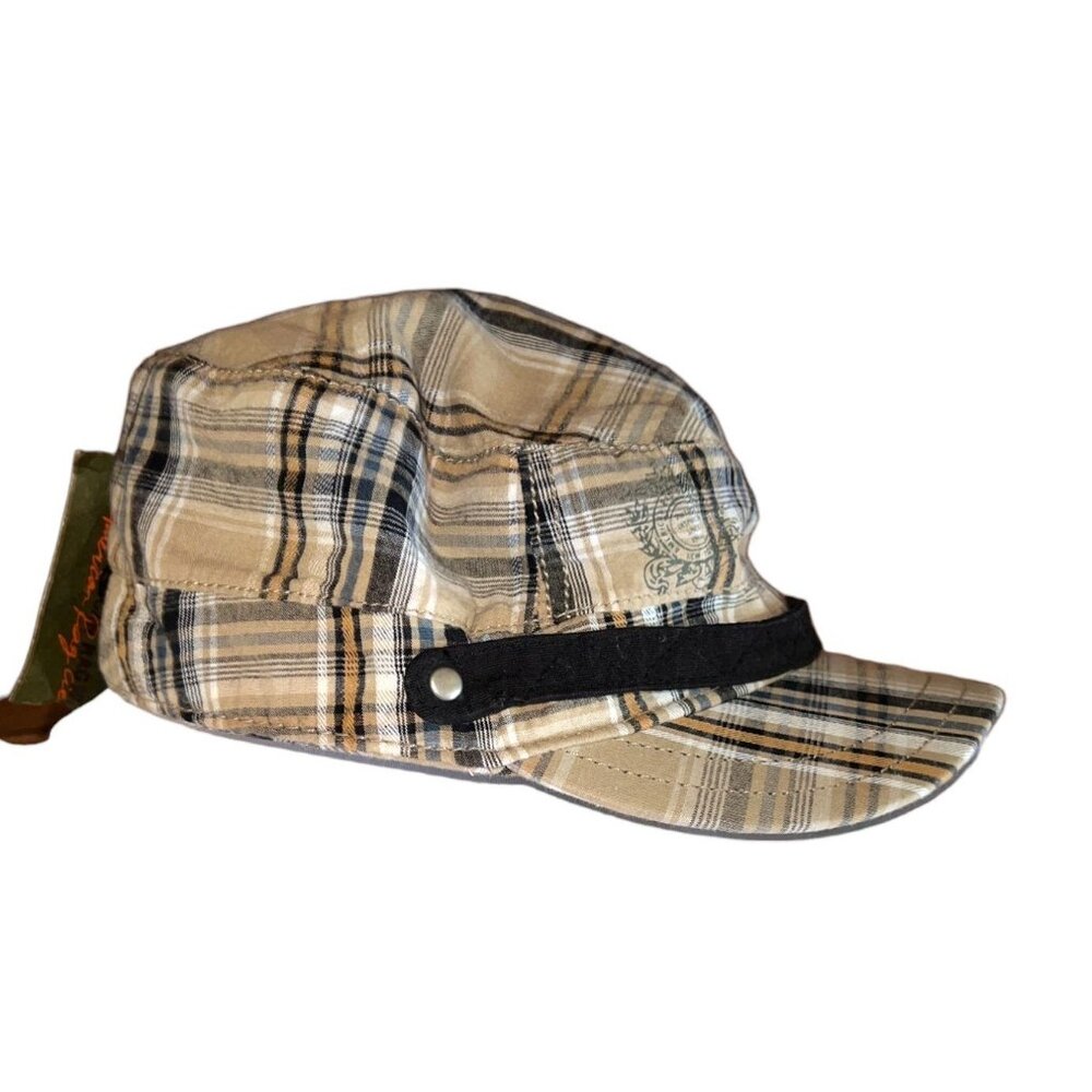Plaid Beige & Black American Rag Newsboy Cap - Picture 4 of 6